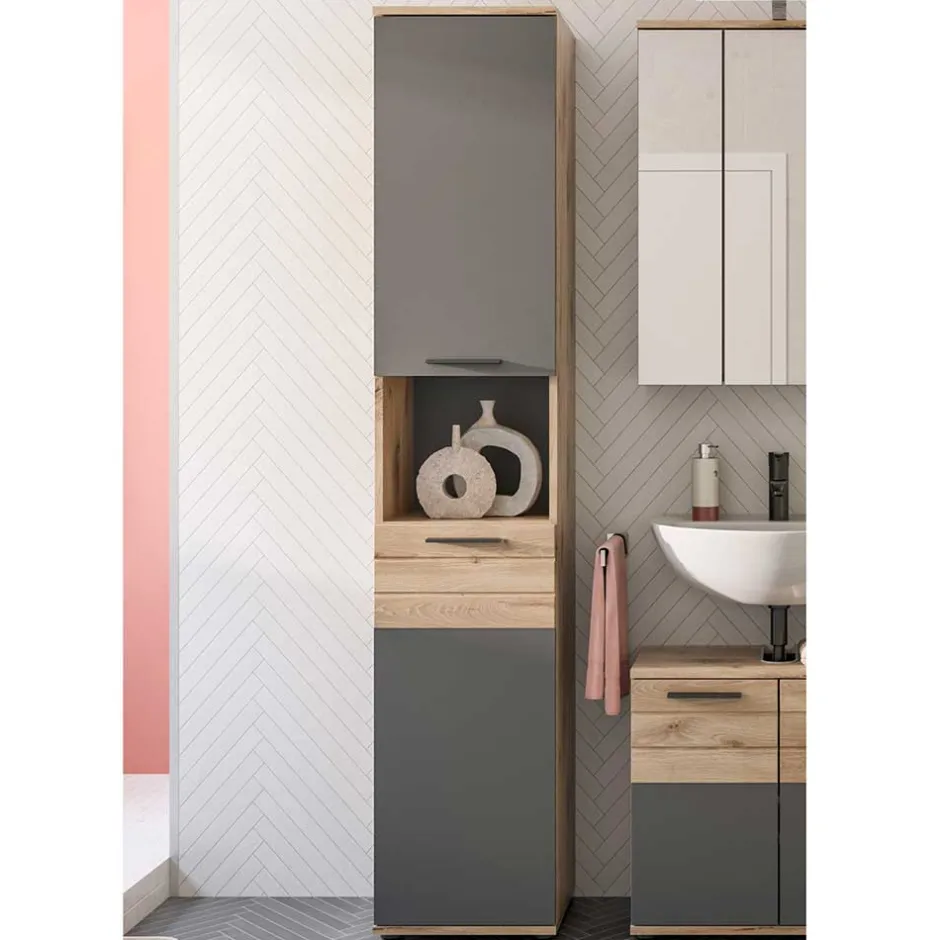 Hochschrank fürs Bad - 2-türig & Fach & Schublade - Depart^Wohnen Sale