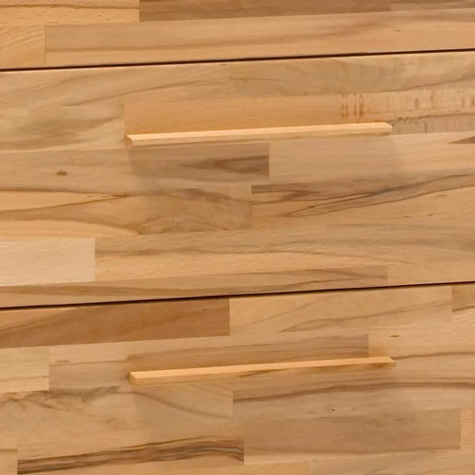 Wohnen Hochwertige Kommode in Kernbuche und Beton Optik - Haruto