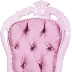 Wohnen Hochwertiger Barock Polsterstuhl in Rosa Samt - Casna
