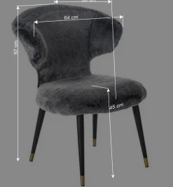 Hochwertiger Design Stuhl aus Kunstfell in Grau - Zarodrana^Wohnen Hot