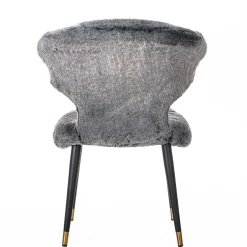 Hochwertiger Design Stuhl aus Kunstfell in Grau - Zarodrana^Wohnen Hot