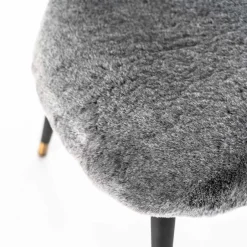 Hochwertiger Design Stuhl aus Kunstfell in Grau - Zarodrana^Wohnen Hot