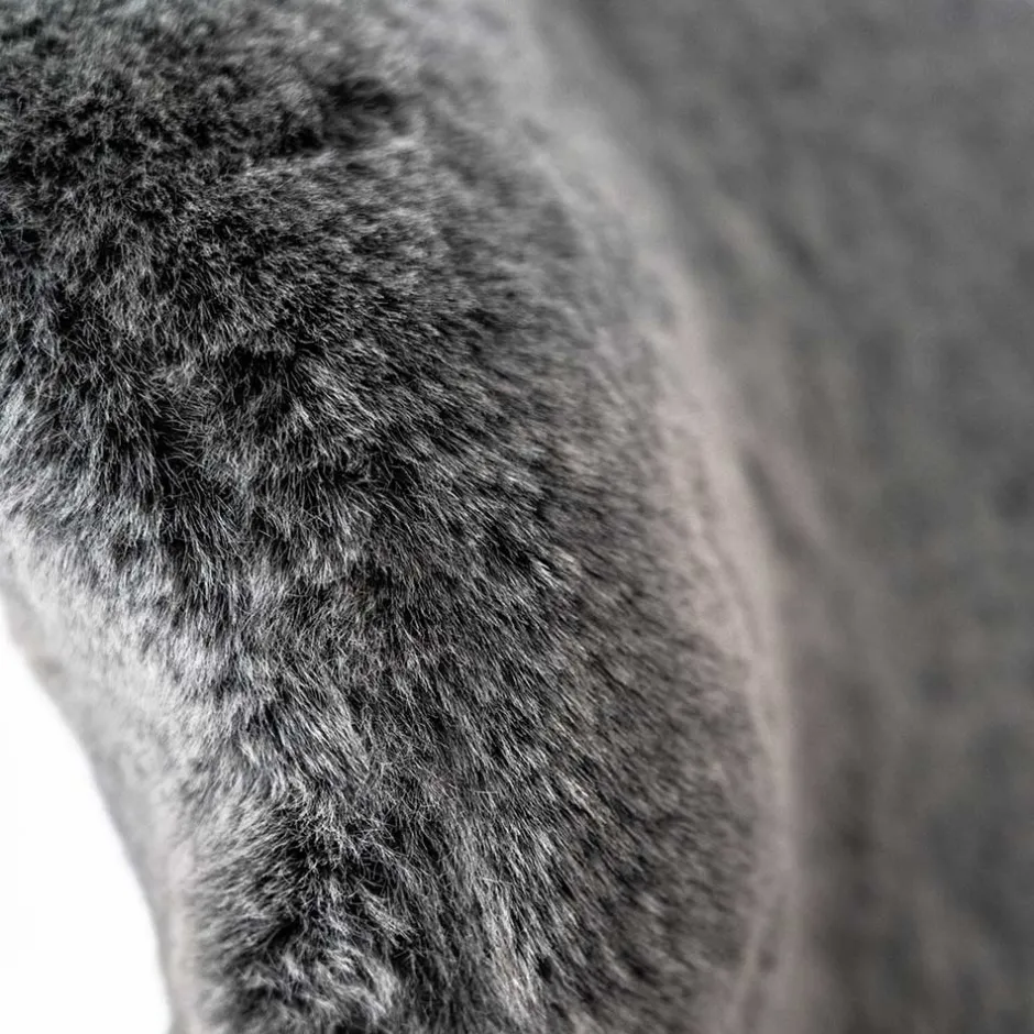 Hochwertiger Design Stuhl aus Kunstfell in Grau - Zarodrana^Wohnen Hot