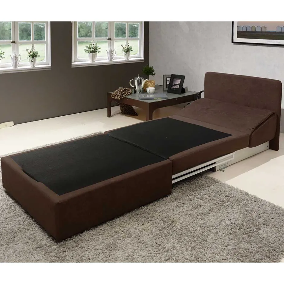 Wohnen Hochwertiger Schlafsessel in Dunkelbraun - Camuna