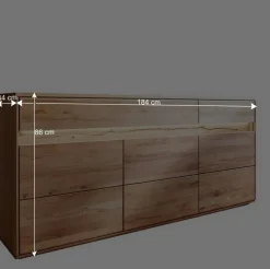 Wohnen Hochwertiges Wildeiche Sideboard 184x86x44 cm - Acmida