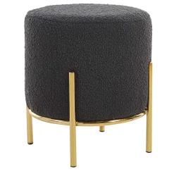 Hocker in Anthrazit Boucle Bezug - Perceval^Wohnen Best