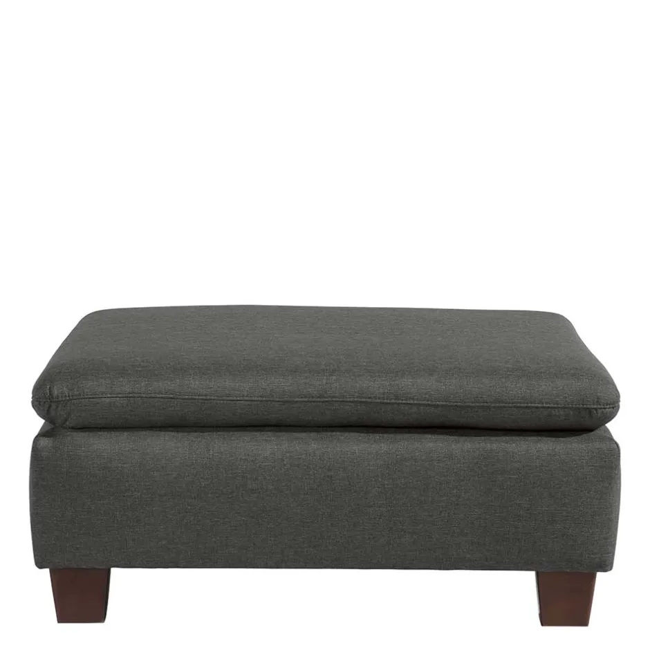 Wohnen Hocker in Anthrazit und Nussbaum Braun - Classimo