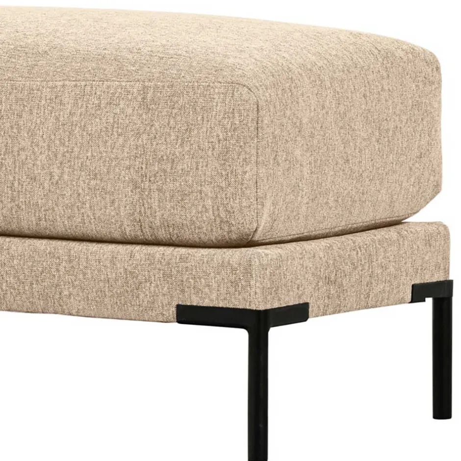 Wohnen Hocker in Beigegrau mit Schwarz - Paola