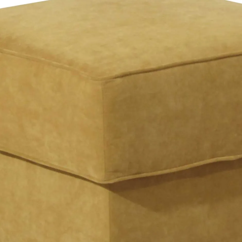 Wohnen Hocker in Gelb Veloursstoff - Tablon