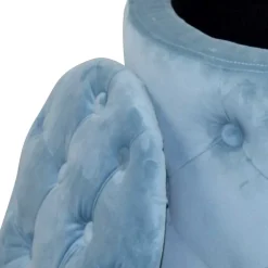 Hocker in Hellblau Samt & Gold - Santjana^Wohnen New