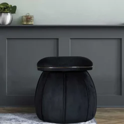 Wohnen Hocker in Schwarz mit Dunkelgrau - Paladion