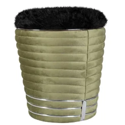 Hocker in Schwarz und Oliv Grün und Silber - Egeta^Wohnen