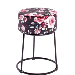 Hocker mit Samt Rosen Motiv - Henrics^Wohnen