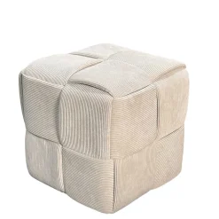 Hocker Pouf in Beige Cordbezug - Salvita III^Wohnen Best