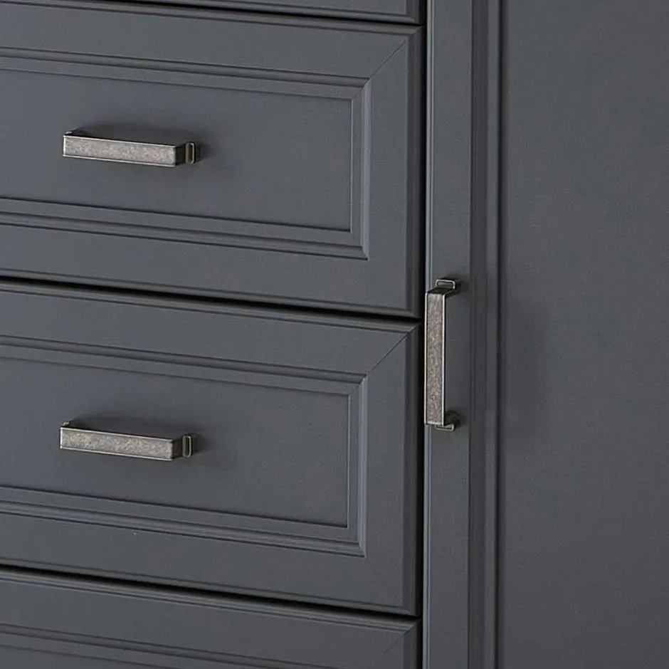 Wohnen Hohe Kombi-Kommode in Dunkelgrau - Joe