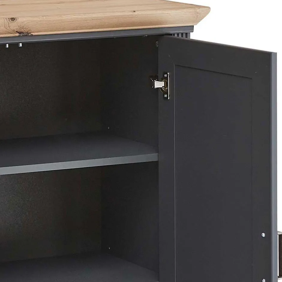 Wohnen Hohe Kombi-Kommode in Dunkelgrau - Joe