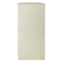 Wohnen Hohe Kommode in Weiß Hochglanz & Natur - Finnca