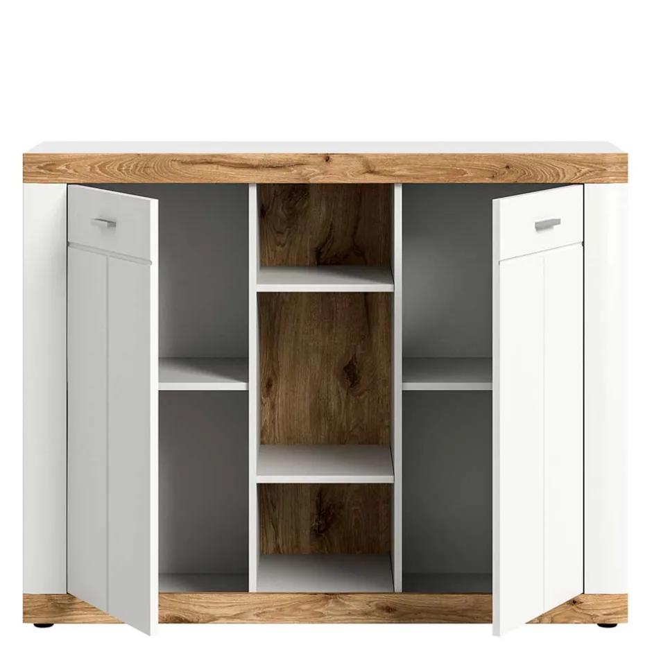 Hohe Kommode mit zwei Türen & drei Fächern - Hihat^Wohnen Hot