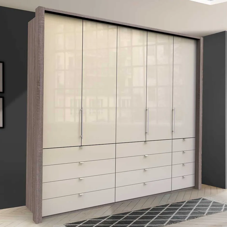 Hoher Schlafzimmer-Kleiderschrank mit zwölf Schubladen - Lavista^Wohnen New