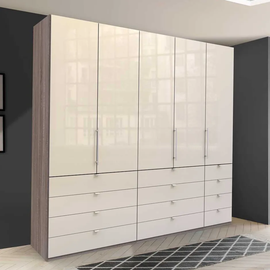 Hoher Schlafzimmer-Kleiderschrank mit zwölf Schubladen - Lavista^Wohnen New