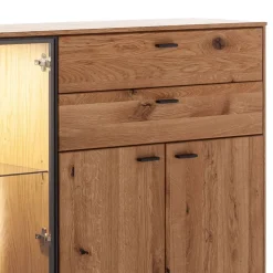 Hohes Sideboard mit Glaseinsatz und LED - Drinidad^Wohnen Hot