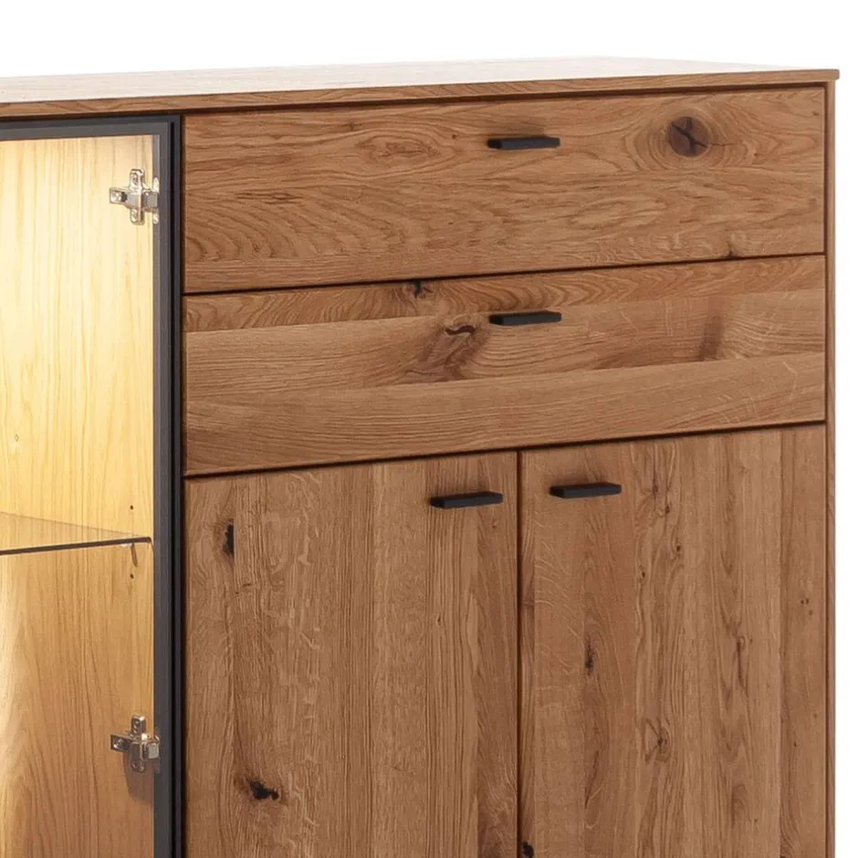 Hohes Sideboard mit Glaseinsatz und LED - Drinidad^Wohnen Hot