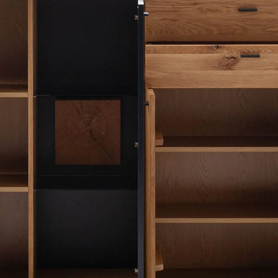 Hohes Sideboard mit Glaseinsatz und LED - Drinidad^Wohnen Hot