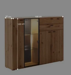 Hohes Sideboard mit Glaseinsatz und LED - Drinidad^Wohnen Hot