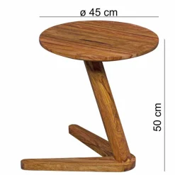 Holz Designertisch Jamsons mit Tischplatte rund^Wohnen Discount