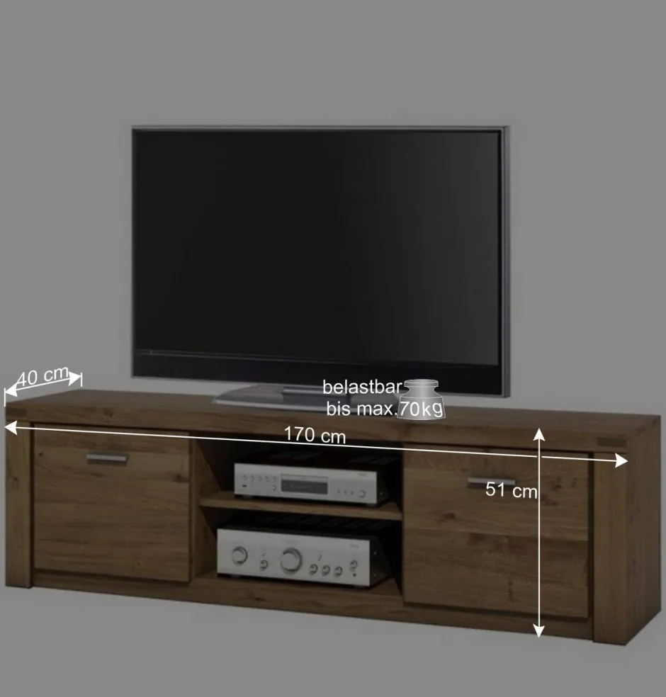 Holz Fernseher Unterschrank aus Wildeiche - Maila^Wohnen Sale