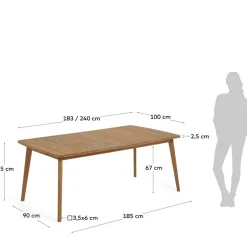 Wohnen Holz Gartentisch mit Butterflyauszug - Delphio