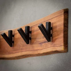 Wohnen Holz Hängegarderobe mit Baumkante - Isnios