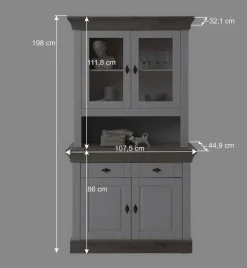 Holz Küchenbuffet Mirandesca in Weiß Grau^Wohnen Online