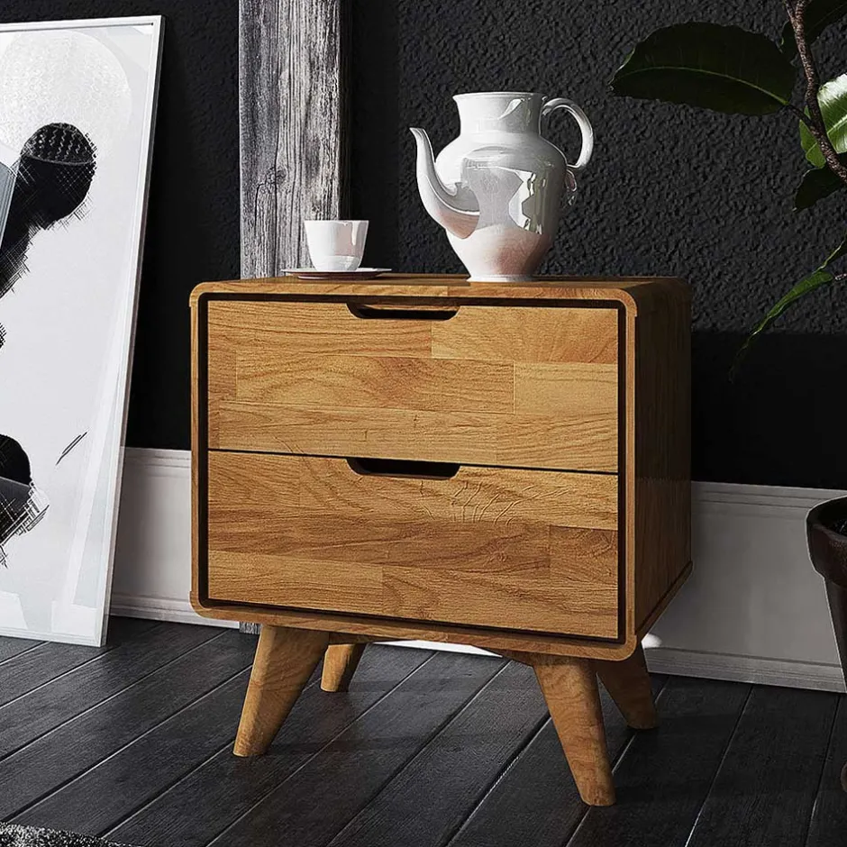 Wohnen Holz Nachtkommode aus Wildeiche - Eavy