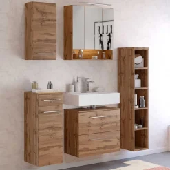 Holz Optik Waschbeckenunterschrank 60x54x35 cm - Lemnas^Wohnen Discount