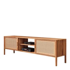 Holz TV Board mit Wiener Geflecht Türen - Indrya^Wohnen Clearance