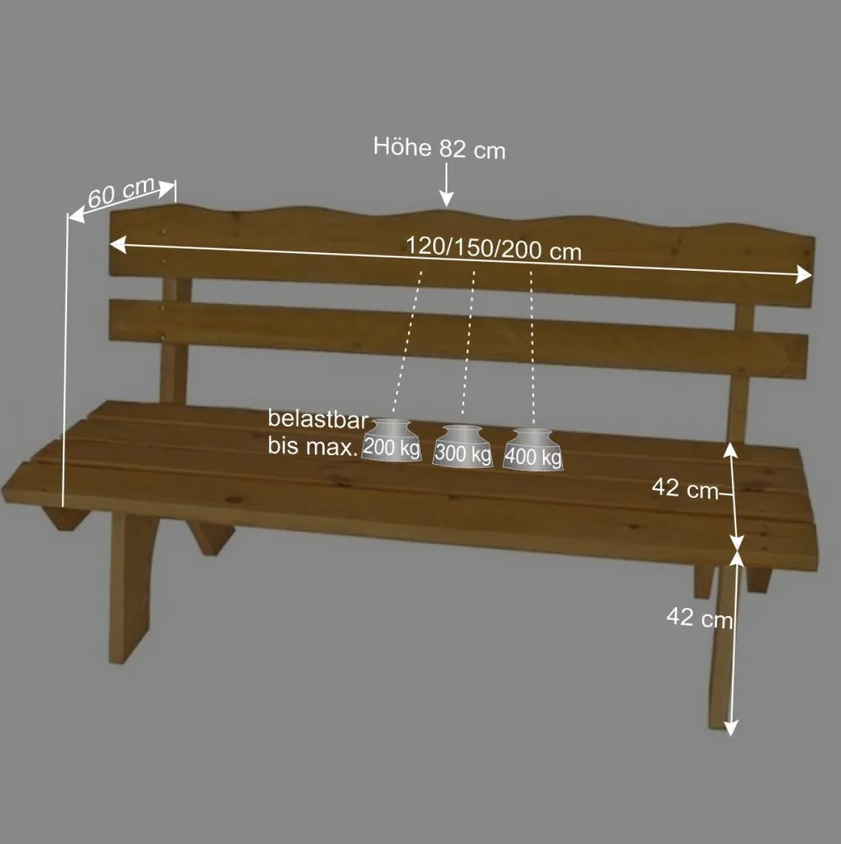 Wohnen Holzbank Brixen für Garten