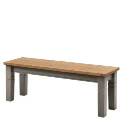 Wohnen Holzbank Cempino in Grau Kiefer massiv