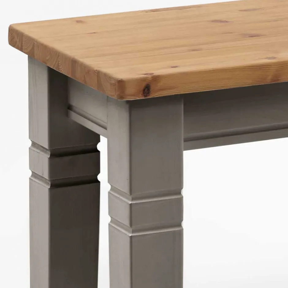 Wohnen Holzbank Cempino in Grau Kiefer massiv
