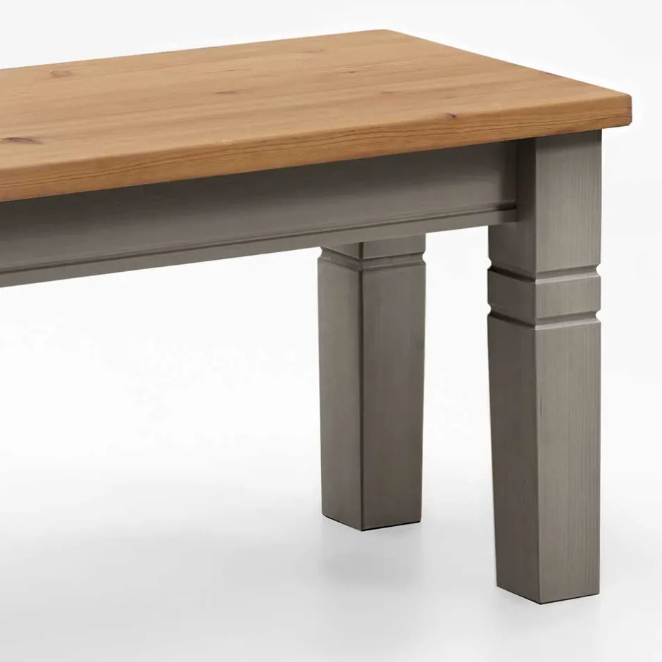 Wohnen Holzbank Cempino in Grau Kiefer massiv