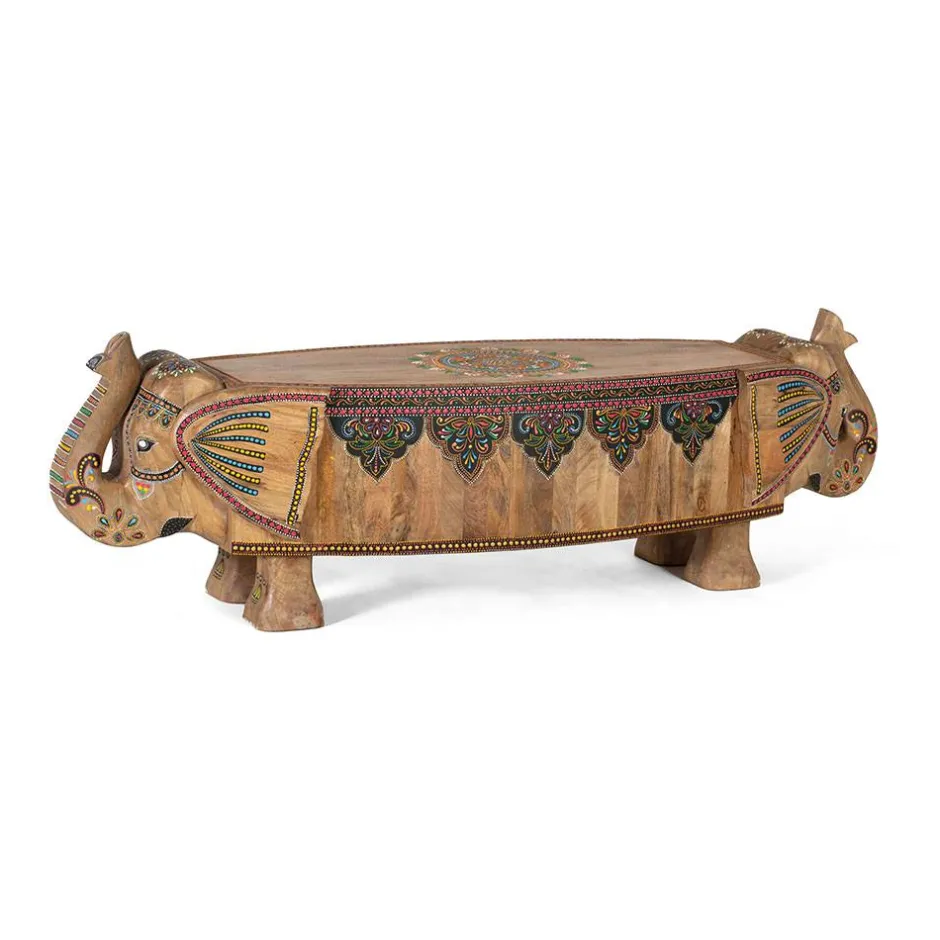 Holzbank mit Elefantenköpfen aus Mangoholz - Lottessa^Wohnen Hot