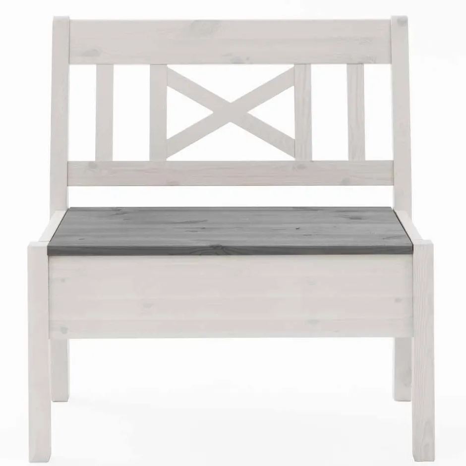 Holzbank Yoan in Weiß Grau massiv^Wohnen Hot