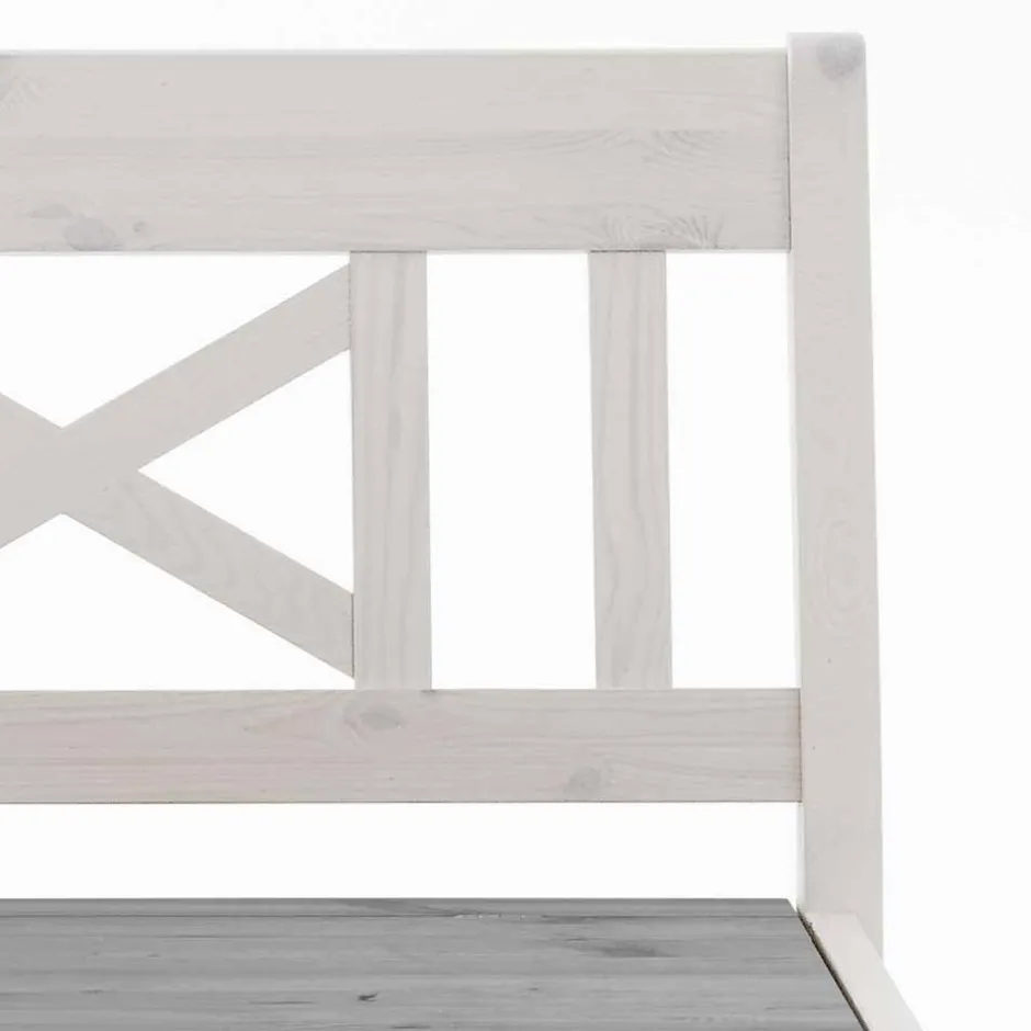 Holzbank Yoan in Weiß Grau massiv^Wohnen Hot