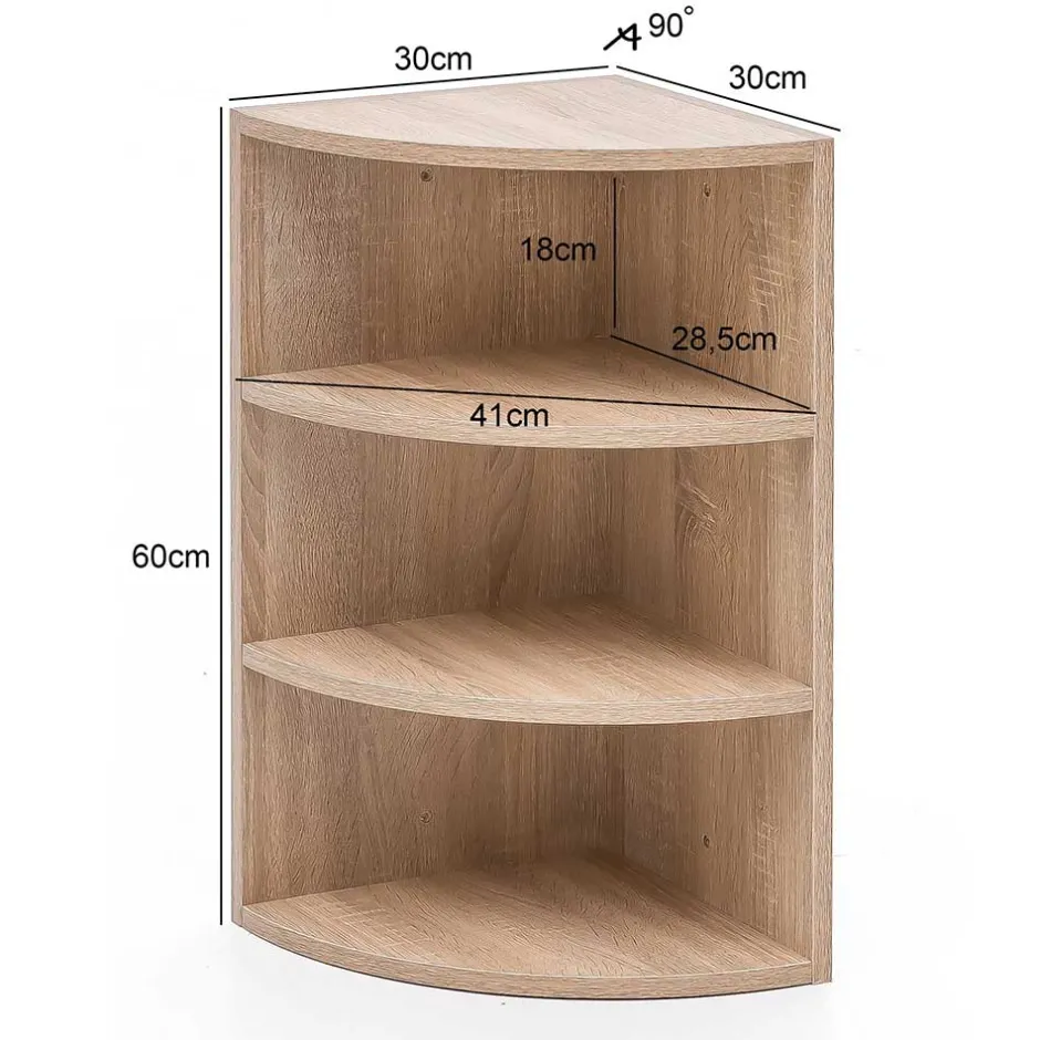 Holzdekor Hängeregal für die Ecke - Estateas^Wohnen Best