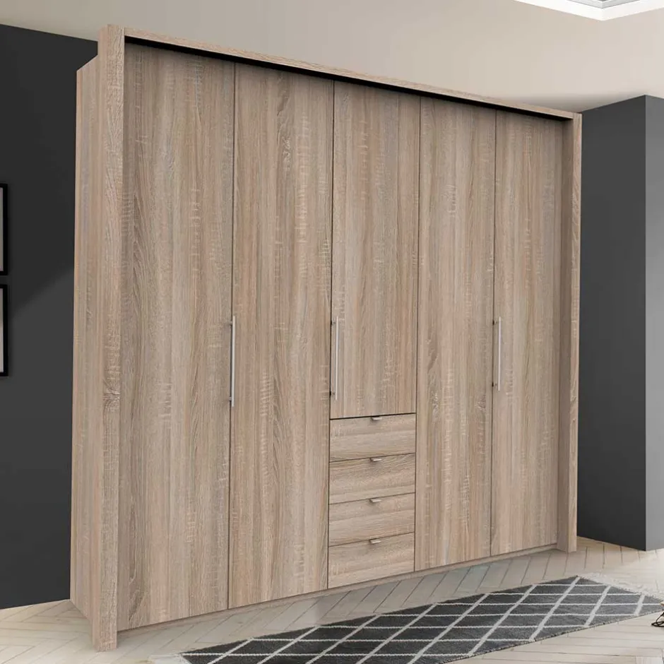 Holzdekor Kleiderschrank in Eiche Sägerau - Zayun^Wohnen Best