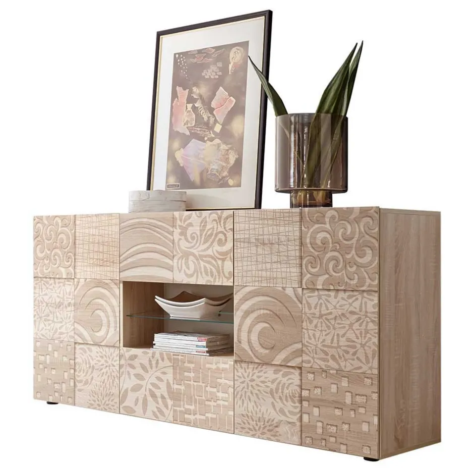 Holzdekor Sideboard in Sonoma-Eiche - Bielvas^Wohnen Sale