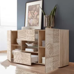 Holzdekor Sideboard in Sonoma-Eiche - Bielvas^Wohnen Sale