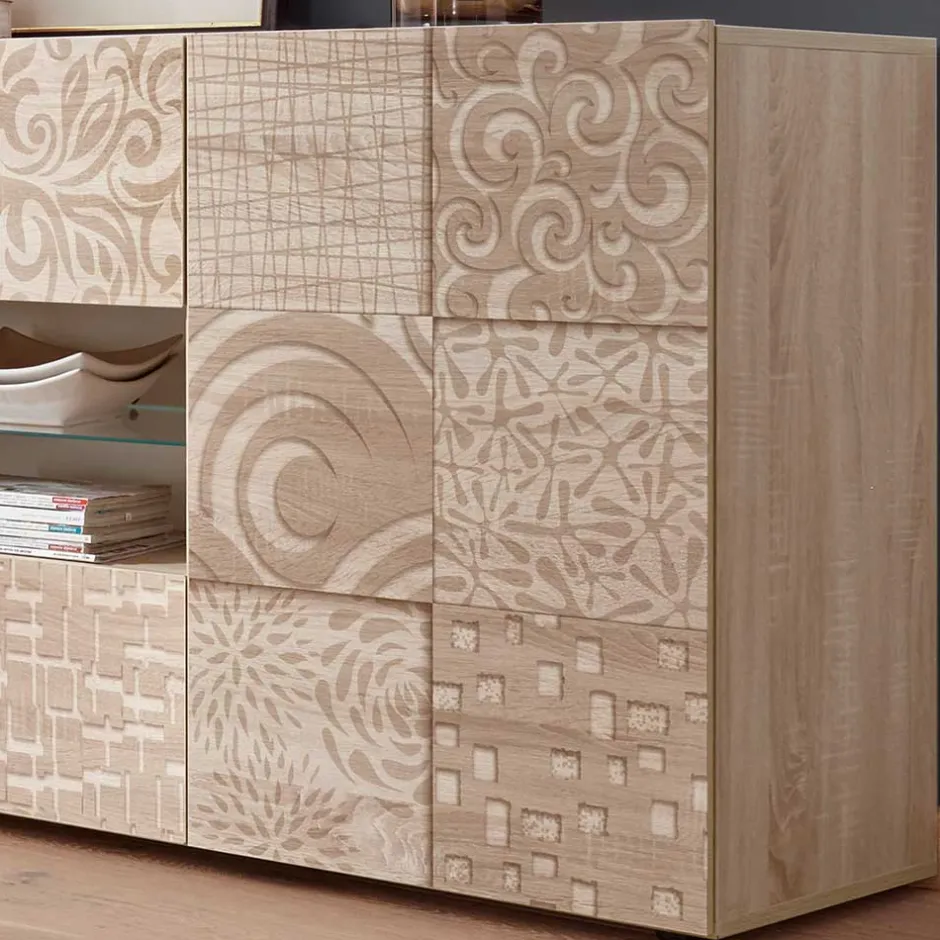 Holzdekor Sideboard in Sonoma-Eiche - Bielvas^Wohnen Sale