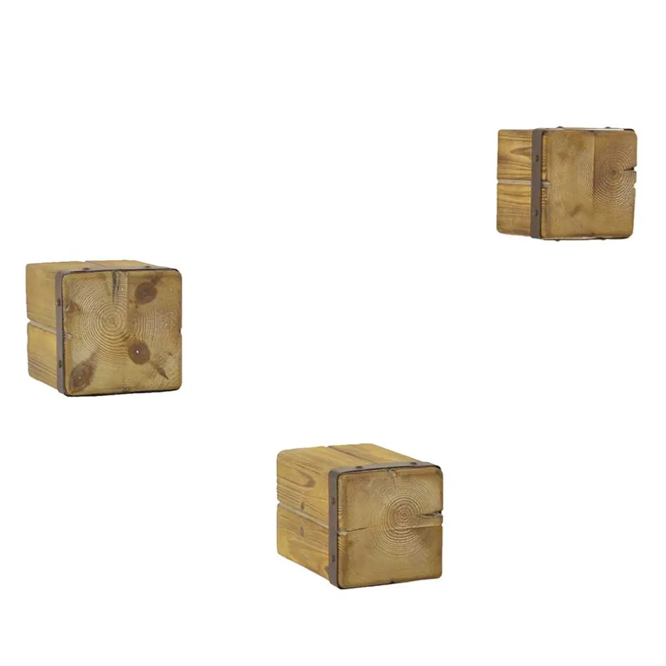 Wohnen Holzklotz Wandregale aus Tanne - Vicetto (dreiteilig)