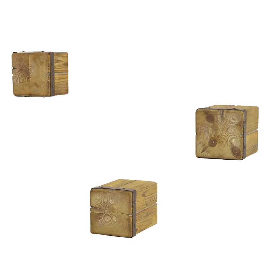 Wohnen Holzklotz Wandregale aus Tanne - Vicetto (dreiteilig)